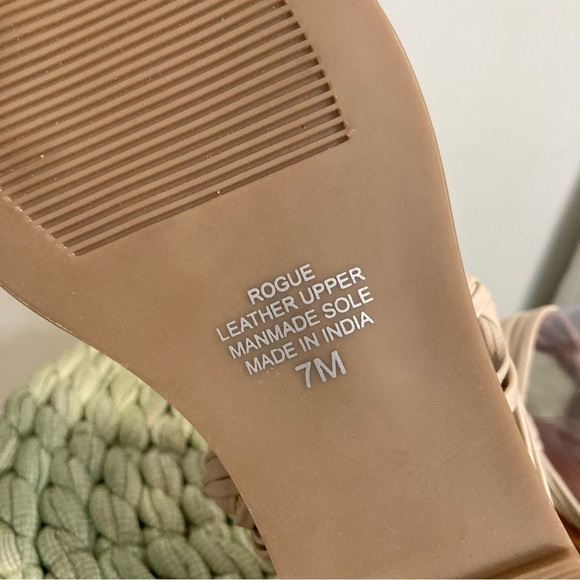 Anthropologie Matisse Rogue Cream Leather Strap Toe Loop Slide Sandals NWOB - Picture 10 of 11